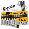 Energizer Alkaline Power Piles AA (Lot de 32) - Mignon LR6 Alcaline 1,5 V - Énergie Longue durée - Idéales pour Les appareils du