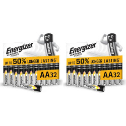 Energizer Alkaline Power Piles AA (Lot de 64) - Mignon LR6 Alcaline 1,5 V - Énergie Longue durée - Idéales pour Les appareils du