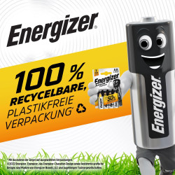 Energizer Alkaline Power Piles AA (Lot de 64) - Mignon LR6 Alcaline 1,5 V - Énergie Longue durée - Idéales pour Les appareils du