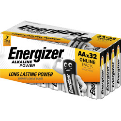 Energizer Alkaline Power Piles AA (Lot de 64) - Mignon LR6 Alcaline 1,5 V - Énergie Longue durée - Idéales pour Les appareils du