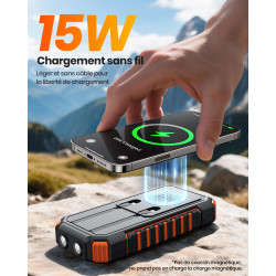 A ADDTOP Chargeur Solaire Power Bank Batterie Externe pour téléphone et Tablette
