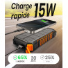 Batterie Externe Solaire Power Bank – A ADDTOP 20000mAh Baterie Externe sans Fil – 15W Charge Rapide Chargeur Solaire avec USB C