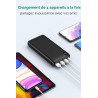 A ADDTOP Batterie Externe - 22.5W Power Bank Charge Rapide- Batterie Portable Power avec Ecran LED, 3 USB-A Sortie & 1 USB-C Sor
