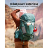Batterie Externe Solaire 20000mAh - Chargeur Rapide 15W Chargeur Portable avec 3 Câbles Intégrés, Chargeur Solaire avec 5 Sortie