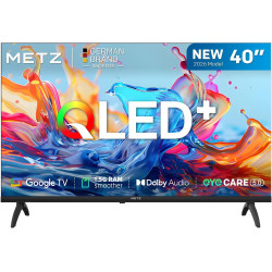 Metz 40 pouces (100 cm) smart tv fhd google television led, gen 6 qled +, hdr 10 dolby audio bleutooth 5,1 eyecare tuner dvb-t/t