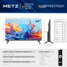 Metz 40 pouces (100 cm) smart tv fhd google television led, gen 6 qled +, hdr 10 dolby audio bleutooth 5,1 eyecare tuner dvb-t/t