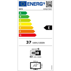 Metz 40 pouces (100 cm) smart tv fhd google television led, gen 6 qled +, hdr 10 dolby audio bleutooth 5,1 eyecare tuner dvb-t/t