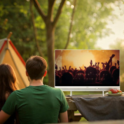 Metz Portable Smart TV 32 Pouces (80 cm), QLED, Google Television HDR 10 Haut-parleurs Puissants DBX TV Dolby Audio Chromecast C