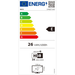 Metz Portable Smart TV 32 Pouces (80 cm), QLED, Google Television HDR 10 Haut-parleurs Puissants DBX TV Dolby Audio Chromecast C
