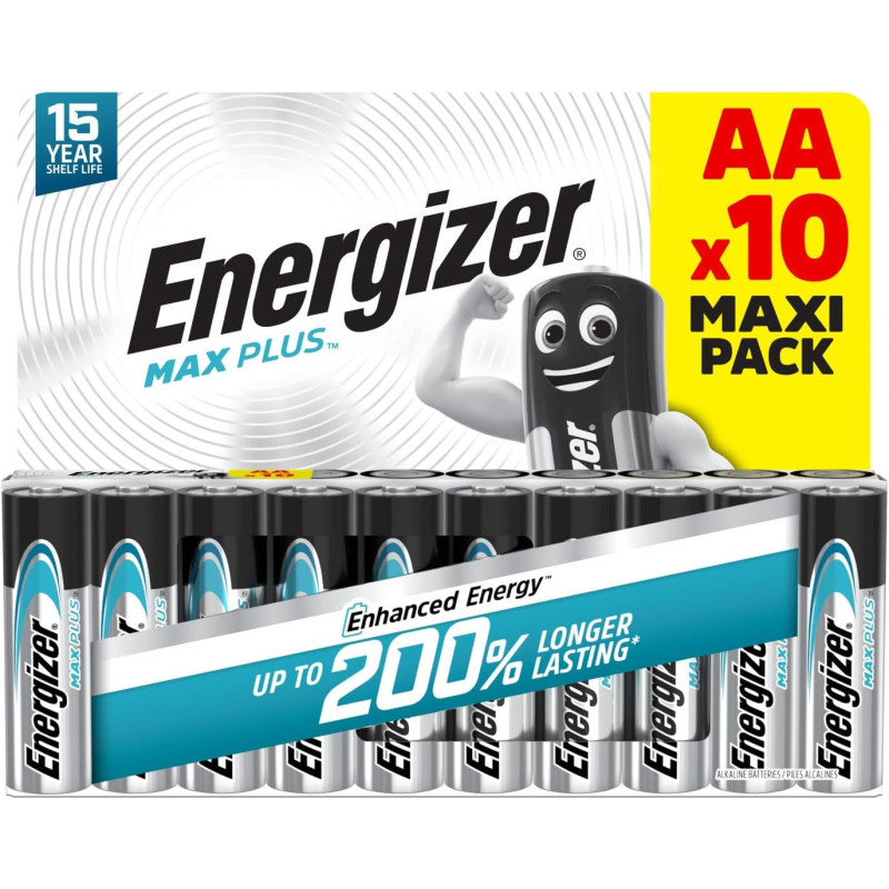 Piles alcalines AA Energizer Max Plus, Pack de X