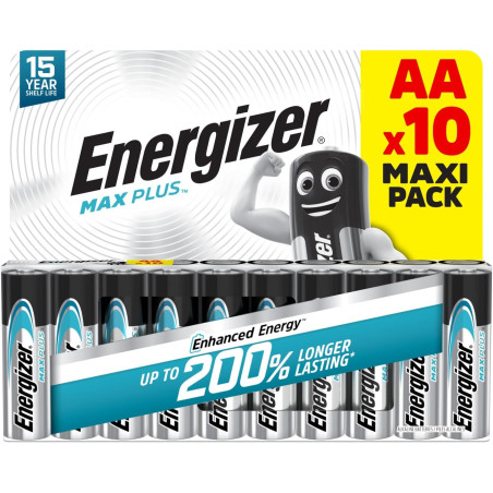 Piles alcalines AA Energizer Max Plus, Pack de X
