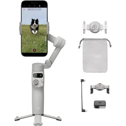 DJI Osmo Mobile 7 Advanced Tracking Combo - Stabilisateur de cardan pour iPhone et Android - Trépied intégré - Ultra léger - Gim