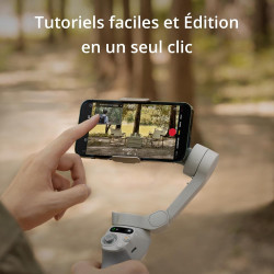 DJI Nacelle intelligente Osmo Mobile SE pour téléphone à 3 axes, portable et pliable, Android et iPhone avec ShotGuides, nacelle
