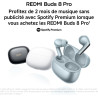 Xiaomi rougemi buds 8 pro, écouteurs bluetooth sans fil, réduction de bruit active jusqu’à 55 db, triple haut-parleur, son hi-re
