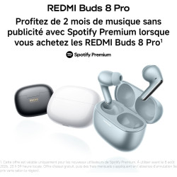 Xiaomi rougemi buds 8 pro, écouteurs bluetooth sans fil, réduction de bruit active jusqu’à 55 db, triple haut-parleur, son hi-re