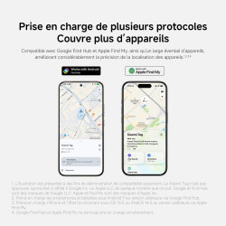 Xiaomi smart tag, compatible apple find my et google android find hub, traqueur bleutooth pour clés, bagages, sac, portefeuille 