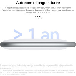 Xiaomi smart tag, compatible apple find my et google android find hub, traqueur bleutooth pour clés, bagages, sac, portefeuille 