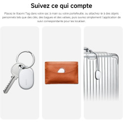 Xiaomi smart tag, compatible apple find my et google android find hub, traqueur bleutooth pour clés, bagages, sac, portefeuille 