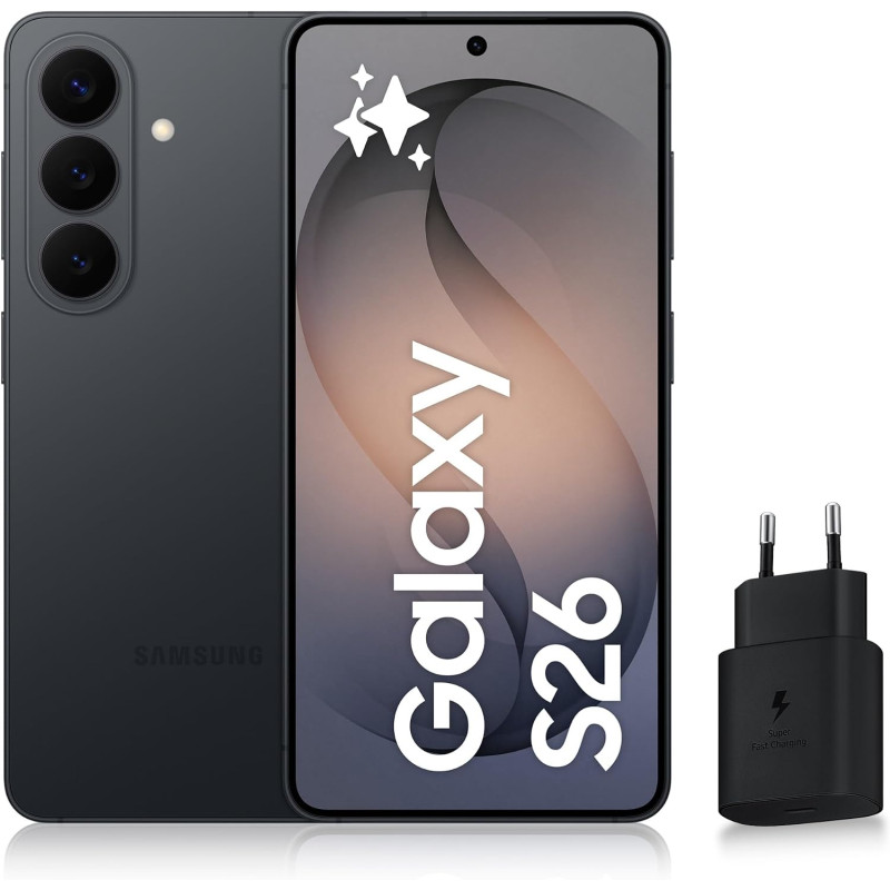 Samsung Galaxy S26, Smartphone Android 5G avec Galaxy AI, 256 Go, Chargeur Secteur Rapide 25W Inclus, Smartphone déverrouillé, N