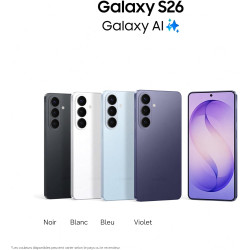 Samsung Galaxy S26, Smartphone Android 5G avec Galaxy AI, 256 Go, Chargeur Secteur Rapide 25W Inclus, Smartphone déverrouillé, B