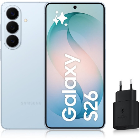 Samsung Galaxy S26, Smartphone Android 5G avec Galaxy AI, 256 Go, Chargeur Secteur Rapide 25W Inclus, Smartphone déverrouillé, B