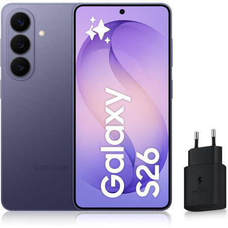 Samsung Galaxy S26, Smartphone Android 5G avec Galaxy AI, 512 Go, Chargeur Secteur Rapide 25W Inclus, Smartphone déverrouillé, V
