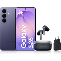 Samsung Galaxy S26, avec Galaxy AI, 256 Go, Violet Galaxy Buds4 Pro, Noir, Chargeurs secteurs Rapides 25W Inclus, Version FR