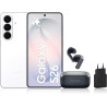 Samsung Galaxy S26, avec Galaxy AI, 256 Go, Blanc Galaxy Buds4, Noir, Chargeurs secteurs Rapides 25W Inclus, Version FR