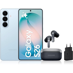 Samsung Galaxy S26, avec Galaxy AI, 512 Go, Bleu Galaxy Buds4 Pro, Noir, Chargeurs secteurs Rapides 25W Inclus, Version FR