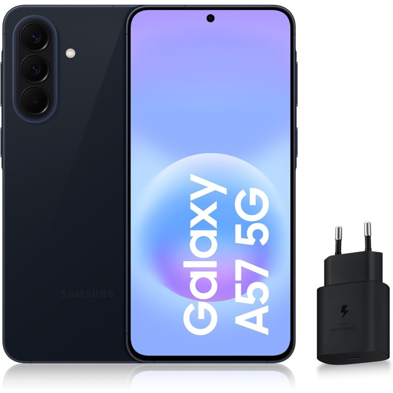 Samsung Galaxy A57 5G, Smartphone Android 5G avec l'IA Accessible à Tous, 128 Go, RAM 8 Go, Chargeur Secteur Rapide 25W Inclus, 