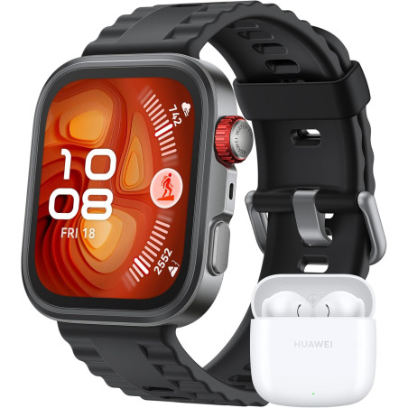 HUAWEI Watch FIT 4 Pro Montre connectée, + Freebuds SE 2 Blanc, 1.82" Écran en Saphir, Bordure en Alliage de Titane, 9,3 mm épai