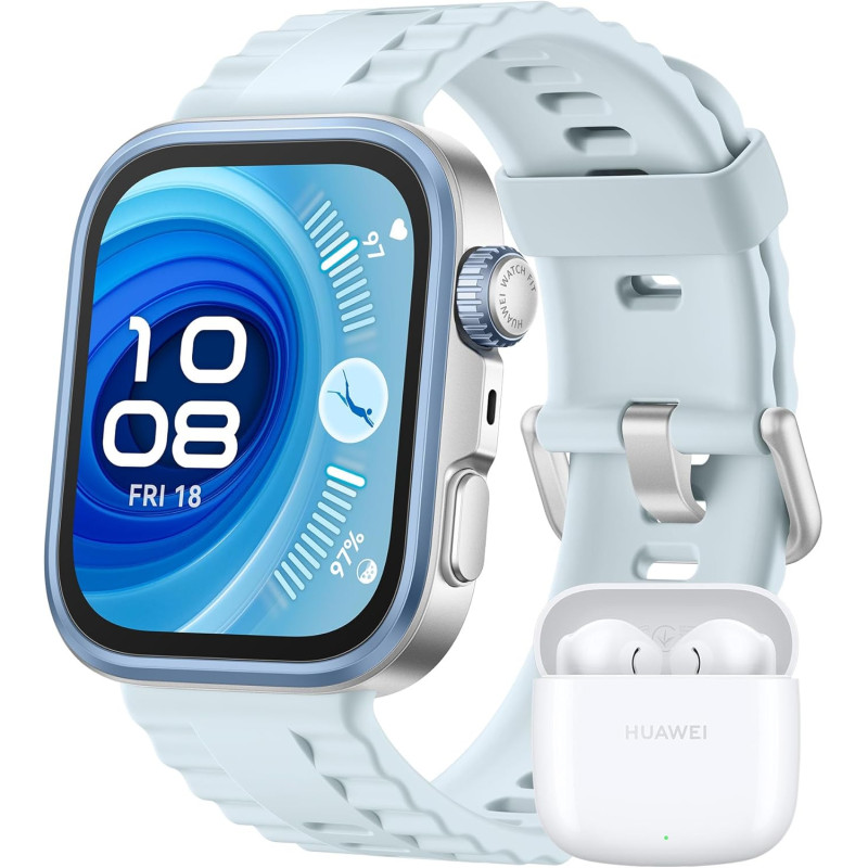 HUAWEI Watch FIT 4 Pro Montre connectée, + Freebuds SE 2 Blanc, 1.82" Écran en Saphir, Bordure en Alliage de Titane, 9,3 mm épai