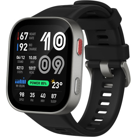 Amazfit Bip Max 50 mm Montre Connectée, Écran AMOLED 2,07", Autonomie 20 Jours, GPS & Cartes, 4 Go Stockage, Tracker d’Activité 