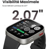Amazfit Bip Max 50 mm Montre Connectée, Écran AMOLED 2,07", Autonomie 20 Jours, GPS & Cartes, 4 Go Stockage, Tracker d’Activité 