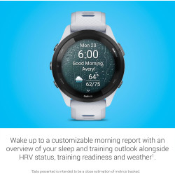 Garmin Forerunner 265 Montre intelligente de course à pied, affichage AMOLED coloré, mesures d'entraînement et informations de r