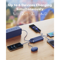 Charmast Batterie Externe, 10000mAh Power Bank avec 4 Câbles Intégrés, USB C Mince Batterie Portable Compatible avec iPhone 17/1
