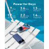 Charmast Batterie Externe, 10000mAh Power Bank avec 4 Câbles Intégrés, USB C Mince Batterie Portable Compatible avec iPhone 17/1