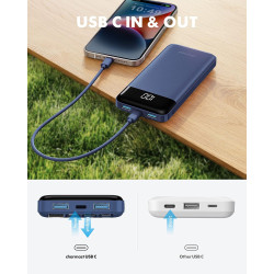 Charmast Batterie Externe, 10000mAh Power Bank avec 4 Câbles Intégrés, USB C Mince Batterie Portable Compatible avec iPhone 17/1