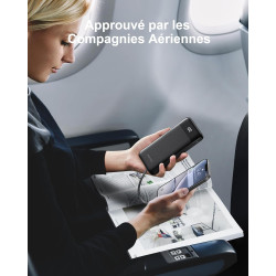 Charmast Batterie Externe, 10000mAh Power Bank avec 4 Câbles Intégrés, USB C Mince Batterie Portable Compatible avec iPhone 17/1