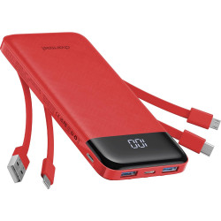 Charmast Batterie Externe, 10000mAh Power Bank avec 4 Câbles Intégrés, USB C Mince Batterie Portable Compatible avec iPhone 17/1