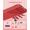 Charmast Batterie Externe, 10000mAh Power Bank avec 4 Câbles Intégrés, USB C Mince Batterie Portable Compatible avec iPhone 17/1