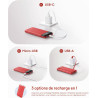 Charmast Batterie Externe, 10000mAh Power Bank avec 4 Câbles Intégrés, USB C Mince Batterie Portable Compatible avec iPhone 17/1