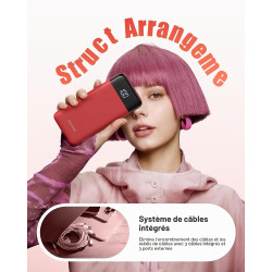 Charmast Batterie Externe, 10000mAh Power Bank avec 4 Câbles Intégrés, USB C Mince Batterie Portable Compatible avec iPhone 17/1