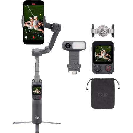 Osmo Mobile 8P, nacelle stabilisatrice pour iPhone et Android, Module de Suivi, radiocommande, Suivi natif, Barre d’Extension et