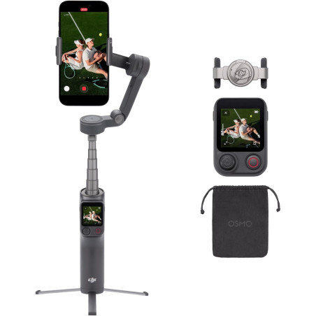 Osmo Mobile 8P nacelle stabilisatrice pour iPhone et Android, radiocommande, Suivi natif, Barre d’Extension et trépied intégrés,