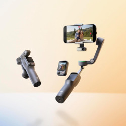 DJI Osmo Mobile 8P Bundle Standard+Lumière d’appoint, Nacelle stabilisatrice pour iPhone&Android, Radiocommande, Rotation panora