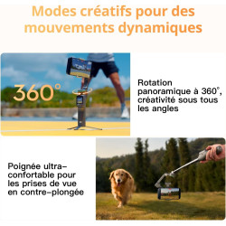 Osmo Mobile 8P+émetteur Mic 3, nacelle stabilisatrice pour iPhone&Android, radiocommande, création Professionnelle, Audio Riche 