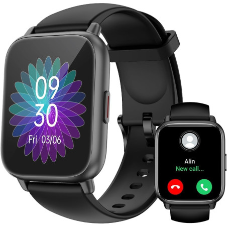 Ruimen montre connectée homme femme avec appel bleutooth smartwatch avec podometre cardiofrequencemetre oxymetre montre sport po