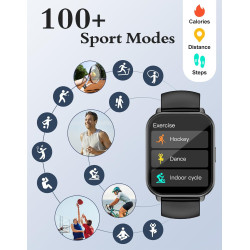Ruimen montre connectée homme femme avec appel bleutooth smartwatch avec podometre cardiofrequencemetre oxymetre montre sport po
