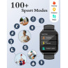 Ruimen montre connectée homme femme avec appel bleutooth smartwatch avec podometre cardiofrequencemetre oxymetre montre sport po